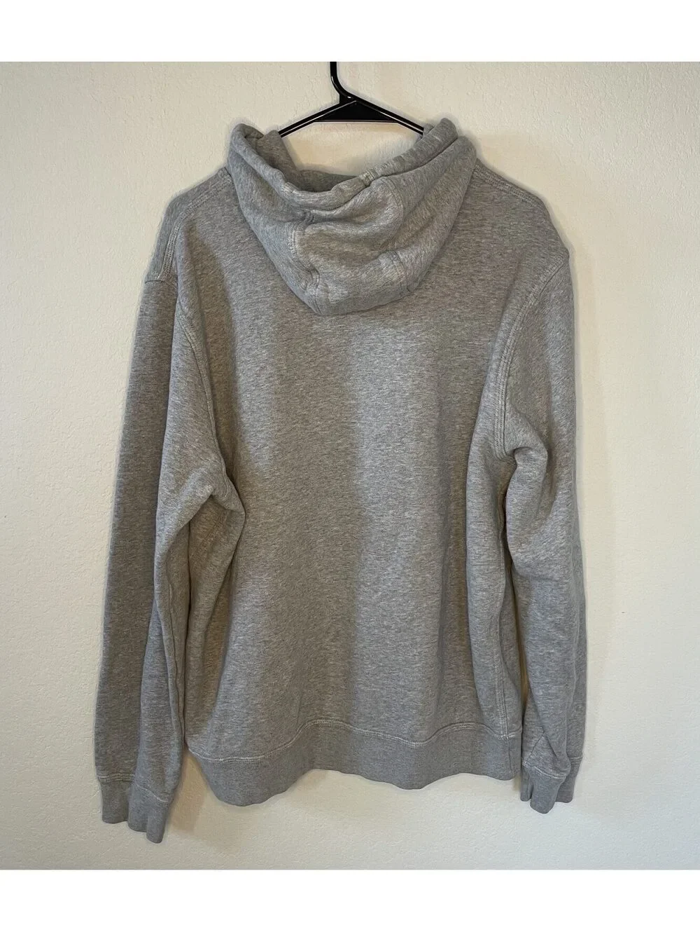 Nike Small Swoosh Hoodie Gray Pullover Fleece Sweatshirt Men's XL